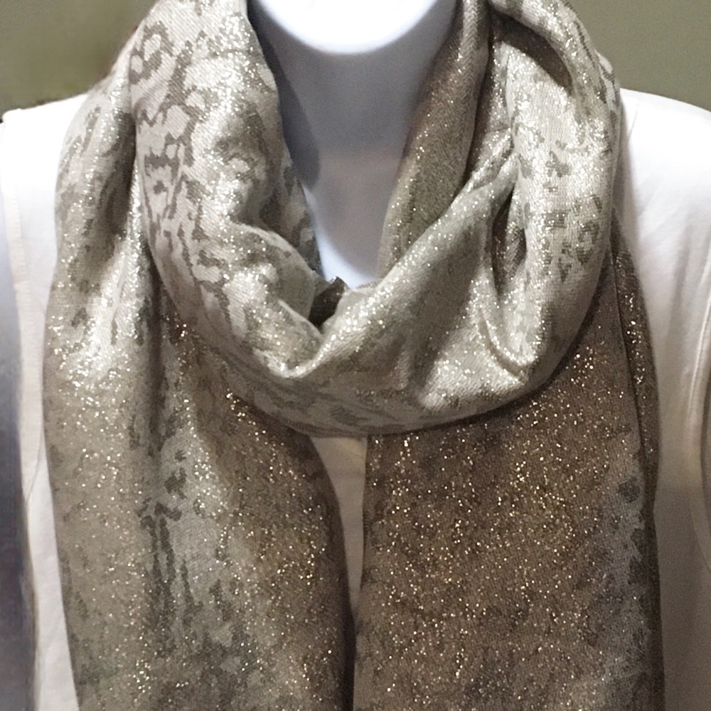 Elegant Silver Glitter Scarf Lord & Taylor